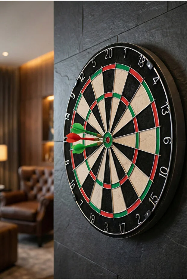 17 İnç Çift Taraflı Dart Tahtası Seti – 6 Çelik Uçlu Ok, Ev ve Ofis İçin Dart Oyunu